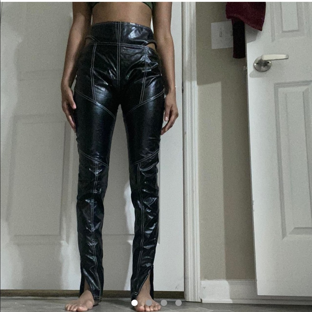 Mistress Rocks black vegan leather trousers size small